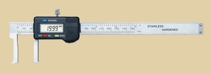 inside groove digital caliper flat points