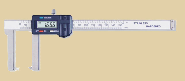 Outside groove digital caliper round points