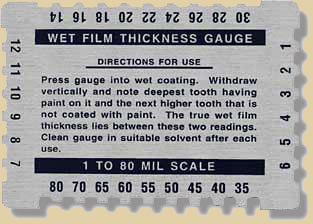 Wet film thickness gauge